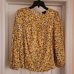 Who What Wear Blouse, Yellow Floral, Size M